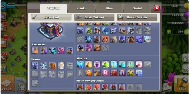 COC274 TH15 XP147 Heroes 68/64/50/40/31 5 Builders BH10 High Barracks Suitable Donation Glowing Red Hero Equipment Complete Troops Cart